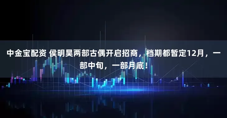 中金宝配资 侯明昊两部古偶开启招商，档期都暂定12月，一部中旬，一部月底！